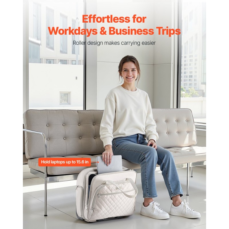 Rullattava laukku kannettavalle 15,6-tuumaiselle 420D-kangas vedenpitävä pinnoite