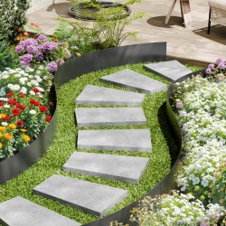 Galvanoitu teräsreunalista 6 kpl 1016 x 203 mm musta nurmikon rajaamiseen