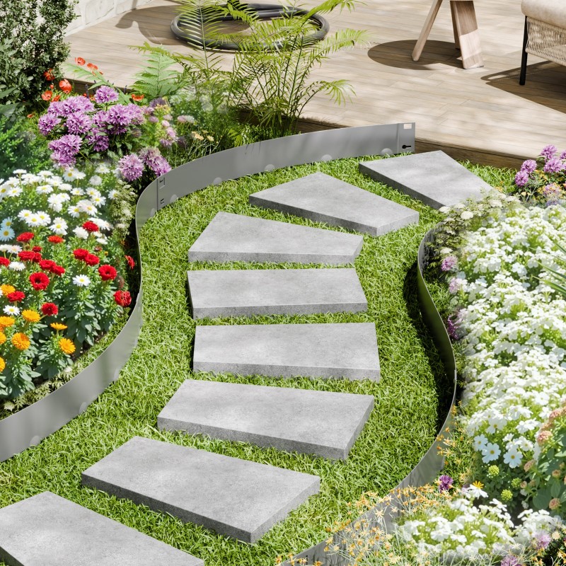 Galvanoitu teräsreunalista 990 mm pituus 127 mm korkeus 5 kpl taipuisa ulkokäyttöön