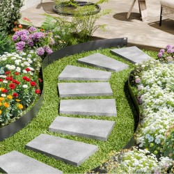 Nurmikon reunussetti sinkitty teräs 5 kpl 990 mm 127 mm musta