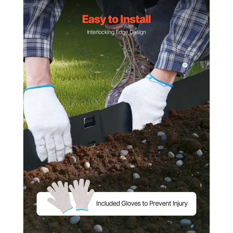 Nurmikon reunalista galvanoitua terästä taipuisa 101 mm 5 kpl musta