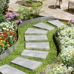 Reunalista galvanoitu teräs 76 mm korkeus 5 kpl tummanharmaa taipuisa nurmikolle