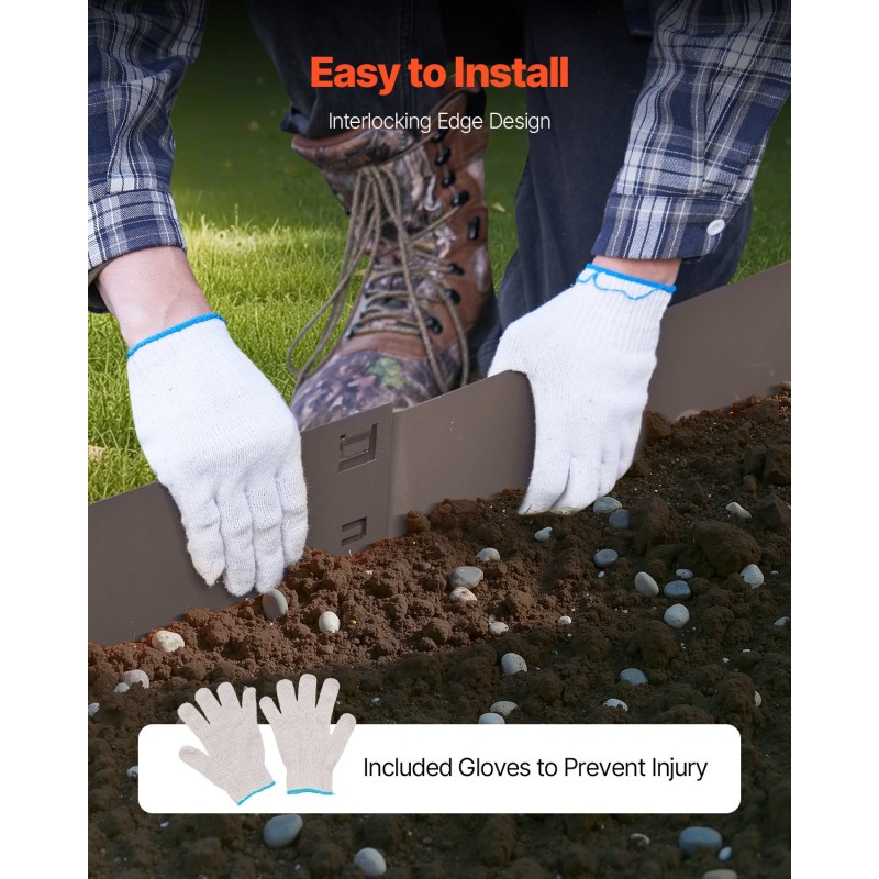 Teräsreunus galvanoitu 5 kpl 990 mm taivutettava ruskea piikki 80 mm puutarhaan