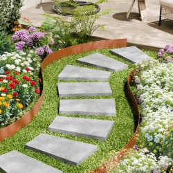 Reunuslista pihalle säänkestävä teräs 10 kpl 1016 x 114 mm ruosteenruskea