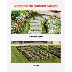 Reunus alumiiniseoksesta 10 kpl 1524 mm musta nurmikolle ja istutuksiin