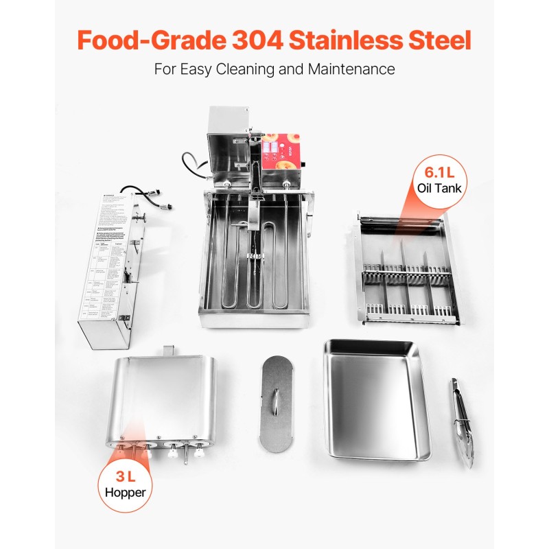 Automaattinen donitsikone 4 riviä 240 kpl tunnissa 304 ruostumaton teräs