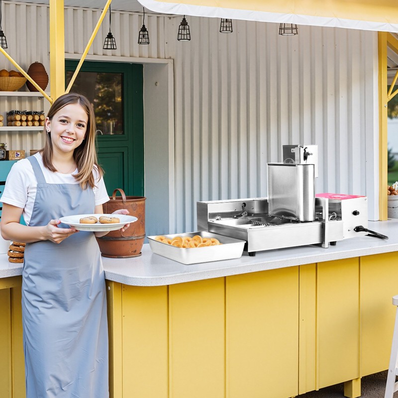 Automaattinen donitsikone 4 riviä 240 kpl tunnissa 304 ruostumaton teräs