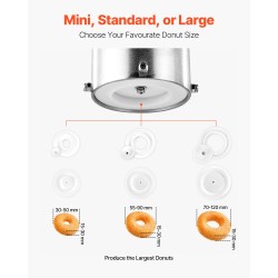 Automaattinen donitsikone ruostumatonta terästä 90 donitsia tunnissa 3 muottia kahviloihin