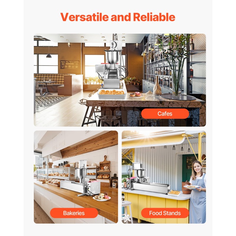 Automaattinen donitsikone ruostumatonta terästä 90 donitsia tunnissa 3 muottia kahviloihin
