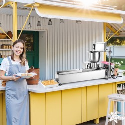 Automaattinen donitsikone ruostumatonta terästä 90 donitsia tunnissa 3 muottia kahviloihin