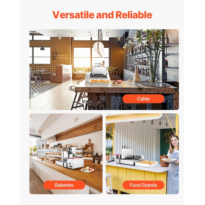 Automaattinen donitsikone 304-ruostumaton teräs 360 donitsia tunnissa 6 riviä