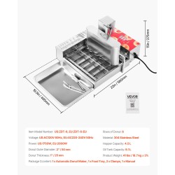 Automaattinen donitsikone 304-ruostumaton teräs 360 donitsia tunnissa 6 riviä