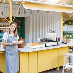 Automaattinen donitsikone 304-ruostumaton teräs 360 donitsia tunnissa 6 riviä