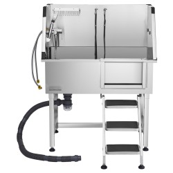 Pesuallas ruostumatonta terästä lemmikeille 96,5 cm kantavuus 100 kg oikeanpuoleisella ovella