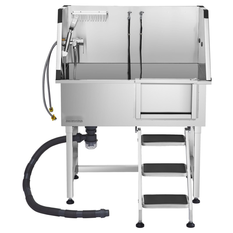 Pesuallas ruostumatonta terästä lemmikeille 96,5 cm kantavuus 100 kg oikeanpuoleisella ovella