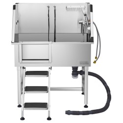 Lemmikkien pesuallas ruostumatonta terästä 96,5 cm pienille ja keskikokoisille koirille ja kissoille