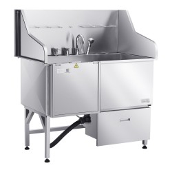 Koirien pesuallas 127 cm 304 ruostumaton teräs hoitola ja kotikäyttöön