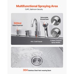 Koirien pesuallas 127 cm 304-ruostumaton teräs hoitola- ja kotikäyttöön