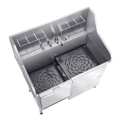 Koirien pesuallas 127 cm 304-ruostumaton teräs hoitola- ja kotikäyttöön