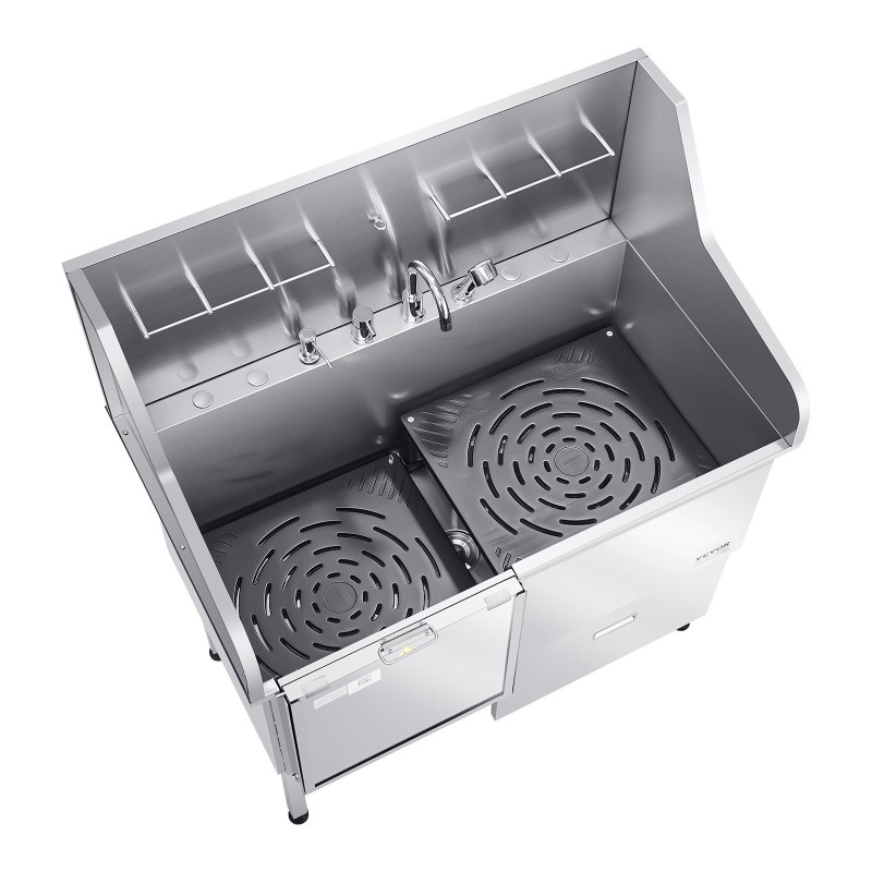 Koirien pesuallas 127 cm 304-ruostumaton teräs hoitola- ja kotikäyttöön