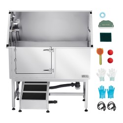 Koiranpesuallas ruostumatonta terästä 127 cm vasen ovi ramppi hana ja suihkupää