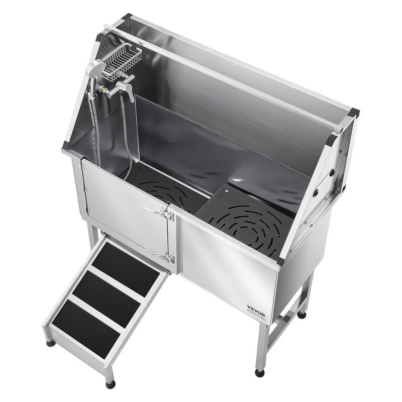 Koiranpesuallas ruostumatonta terästä 127 cm vasen ovi ramppi hana ja suihkupää