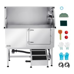 Koirien pesuallas 304 ruostumaton teräs 150 kg kantavuus oikea ovi