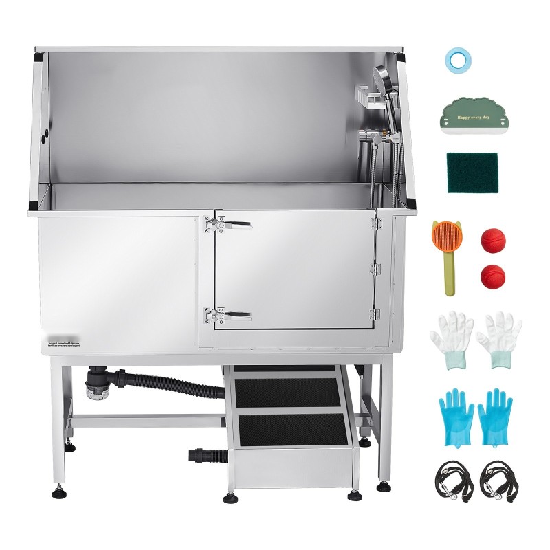 Koirien pesuallas 304 ruostumaton teräs 150 kg kantavuus oikea ovi