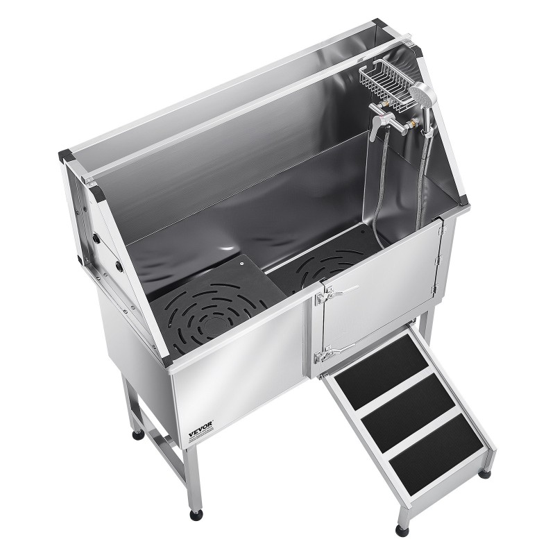 Koirien pesuallas 304 ruostumaton teräs 150 kg kantavuus oikea ovi