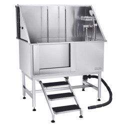 Koirien pesuallas ruostumaton teräs 150 kg kantavuus suihkulla vasemmalla ovella