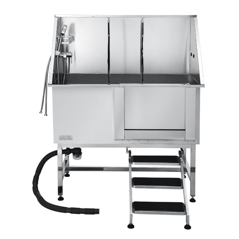 Koirien pesuallas ruostumaton teräs 150 kg kantavuus suihkulla vasemmalla ovella