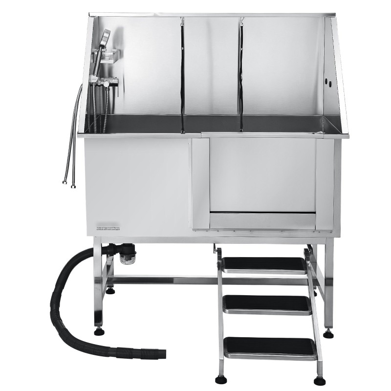 Koiranpesuallas ruostumatonta terästä 127 cm oikea ovi portaat vesisuodatinlevy säädettävät jalat