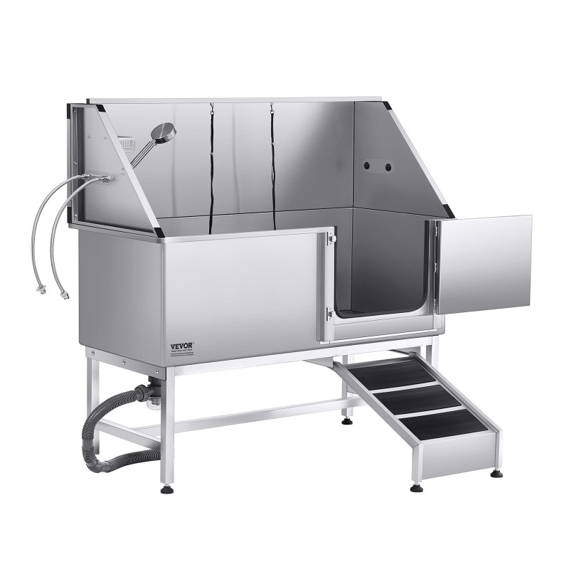 Koirien pesuallas 304-ruostumatonta terästä sopii kaikenkokoisille lemmikeille rampilla ja PE-vesisuodattimella