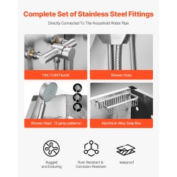 Koirien pesuallas sähköisesti säädettävä ruostumaton teräs 127 cm vasen ovi hana suihkupää