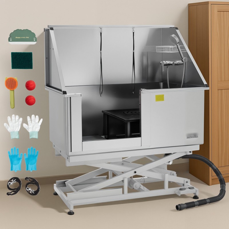 Koirien pesuallas sähköisesti säädettävä ruostumaton teräs 127 cm vasen ovi hana suihkupää