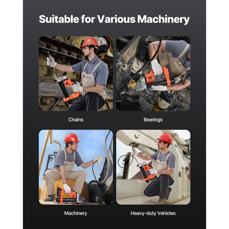 Akkukäyttöinen rasvaprässi 8000 PSI 18V-yhteensopiva ilman akkua 35,4-tuumainen letku 400 g