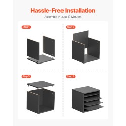 Kirjelaatikko 5-lokeroinen viilutettu lastulevy ja kuitulevy pöydälle harmaa 355x305x330 mm