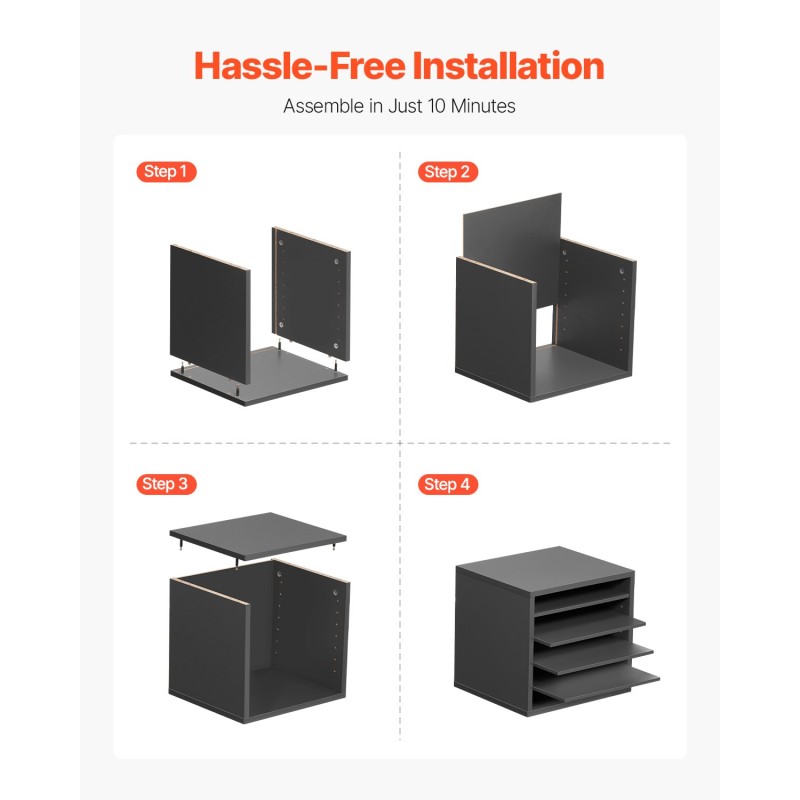 Kirjelaatikko 5-lokeroinen viilutettu lastulevy ja kuitulevy pöydälle harmaa 355x305x330 mm