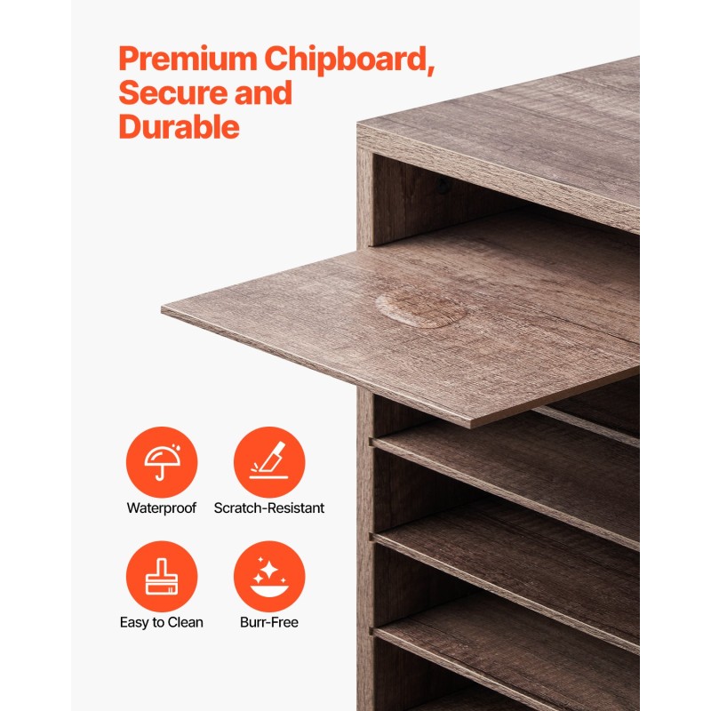 Asiakirjalokerikko 27-lokeroinen viilutettua lastulevyä ja MDF-levyä mustanharmaa toimistoon ja kotiin