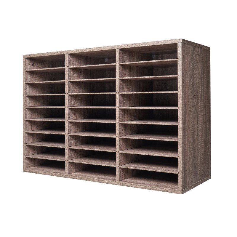 Asiakirjalokerikko 27-lokeroinen viilutettua lastulevyä ja MDF-levyä mustanharmaa toimistoon ja kotiin