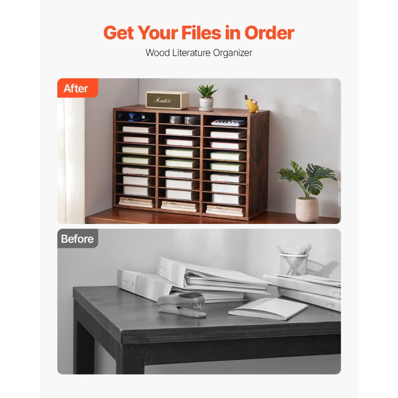 Kirjelaatikosto 27 lokeroa viilupintainen lastulevy MDF irrotettavat hyllyt tummanruskea 800x297x550 mm