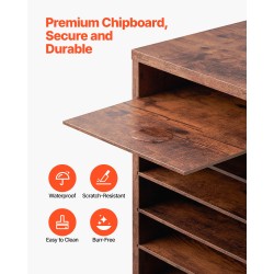 Kirjelaatikosto 27 lokeroa viilupintainen lastulevy MDF irrotettavat hyllyt tummanruskea 800x297x550 mm