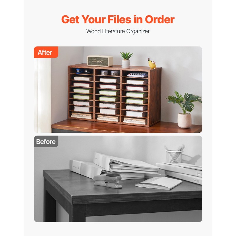 Kirjelaatikosto 24 lokeroa viilutettu lastulevy MDF-levy tummanruskea 800x297x490 mm