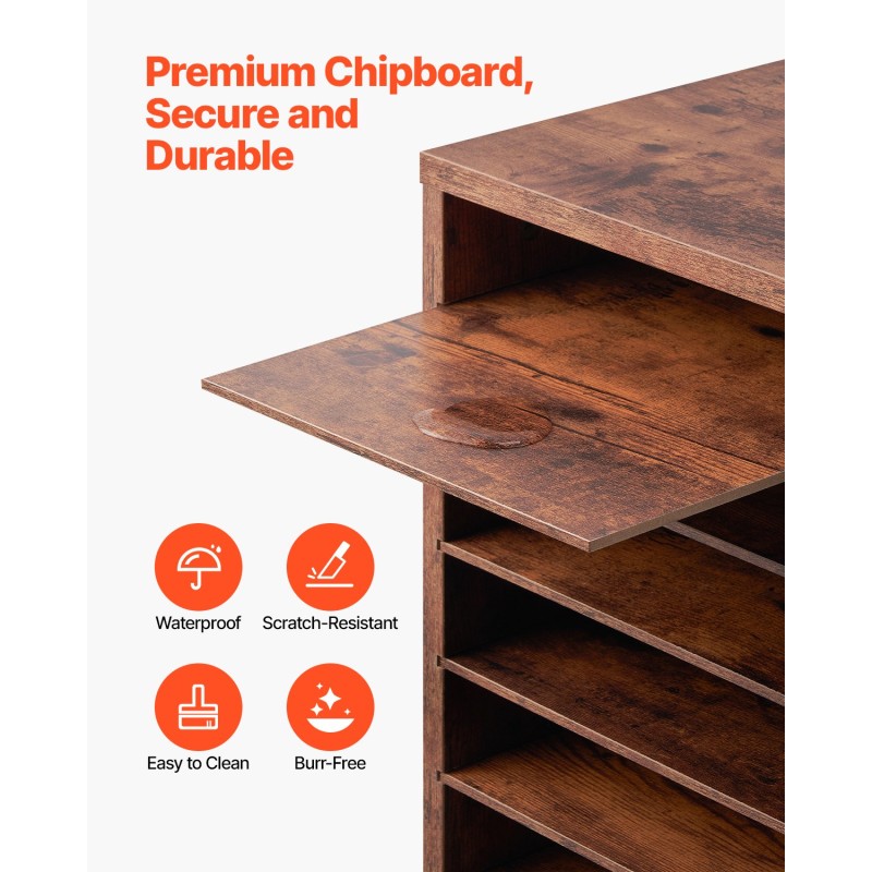 Kirjelaatikosto 24 lokeroa viilutettu lastulevy MDF-levy tummanruskea 800x297x490 mm