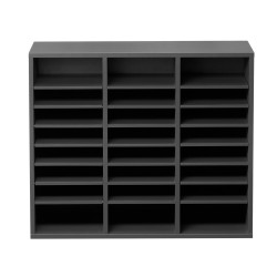 Kirjelaatikosto 24 lokeroa viilutettu lastulevy ja MDF harmaa toimistoihin