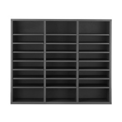 Kirjelaatikosto 24 lokeroa viilutettu lastulevy ja MDF harmaa toimistoihin