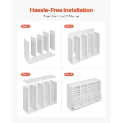 Kirjelokerikko MDF viilutettu lastulevy 36 lokeroa toimistoon 997×305×680 mm valkoinen