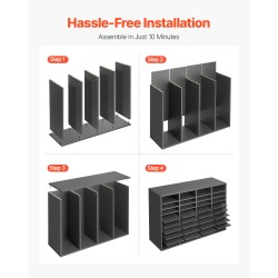 Monilokeroinen asiakirjalajittelija 36 lokeroa säädettävä hyllyväli 25–55 millimetriä lastulevy ja keskitiheyspuulevy