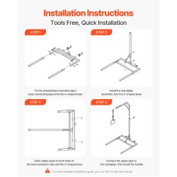 Trapetsitanko teräs vapaa seisova korkeus 1730 mm kantavuus 136 kg korkeussäädettävä kahva