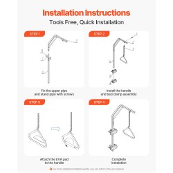 Sängyn yläpuolinen trapetsitanko jauhepinnoitettua terästä säädettävä kahva 113 kg